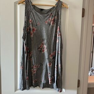 Floral Gray Sleeveless Top